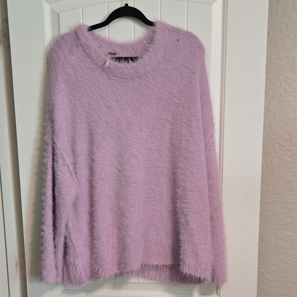 Free People Purple‎ Fuzzy Sweater